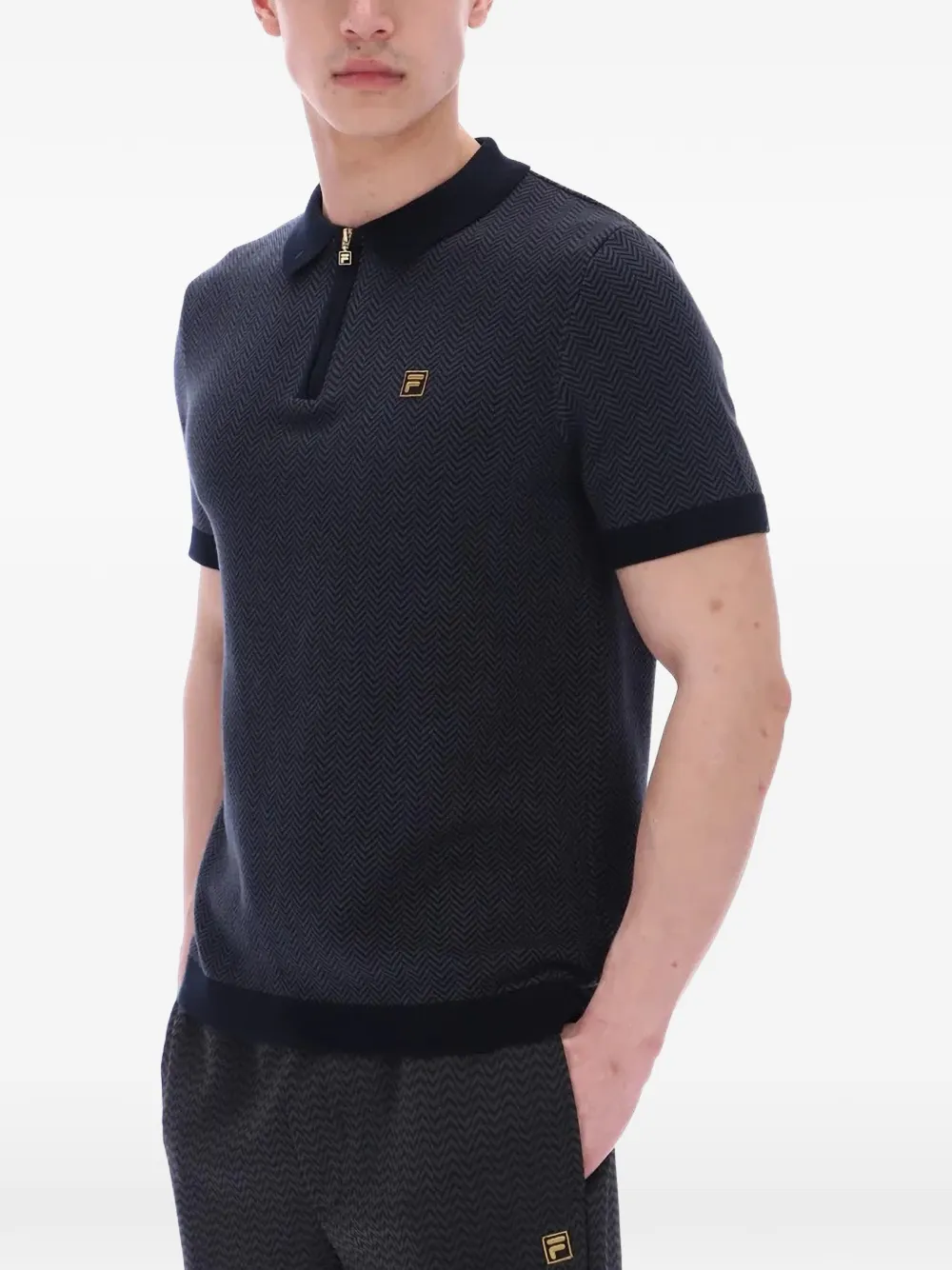 Fila Marty poloshirt met ritssluiting Zwart