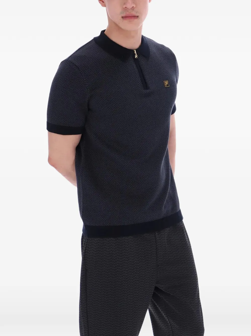 Fila Marty poloshirt met ritssluiting Zwart