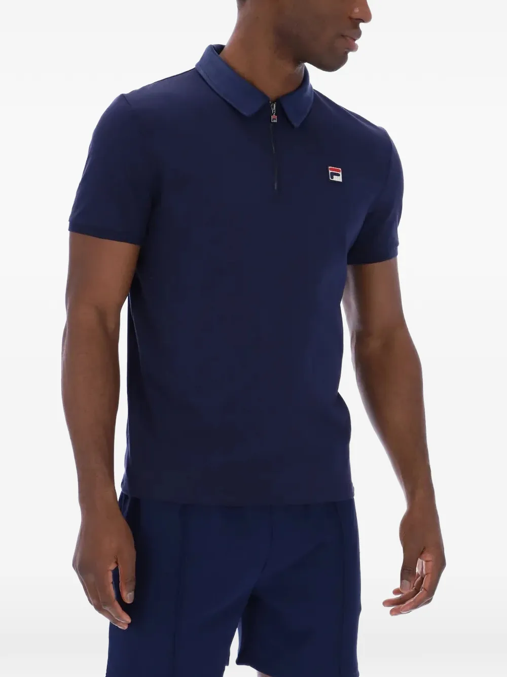 Fila Ettore poloshirt met logopatch en rits Blauw
