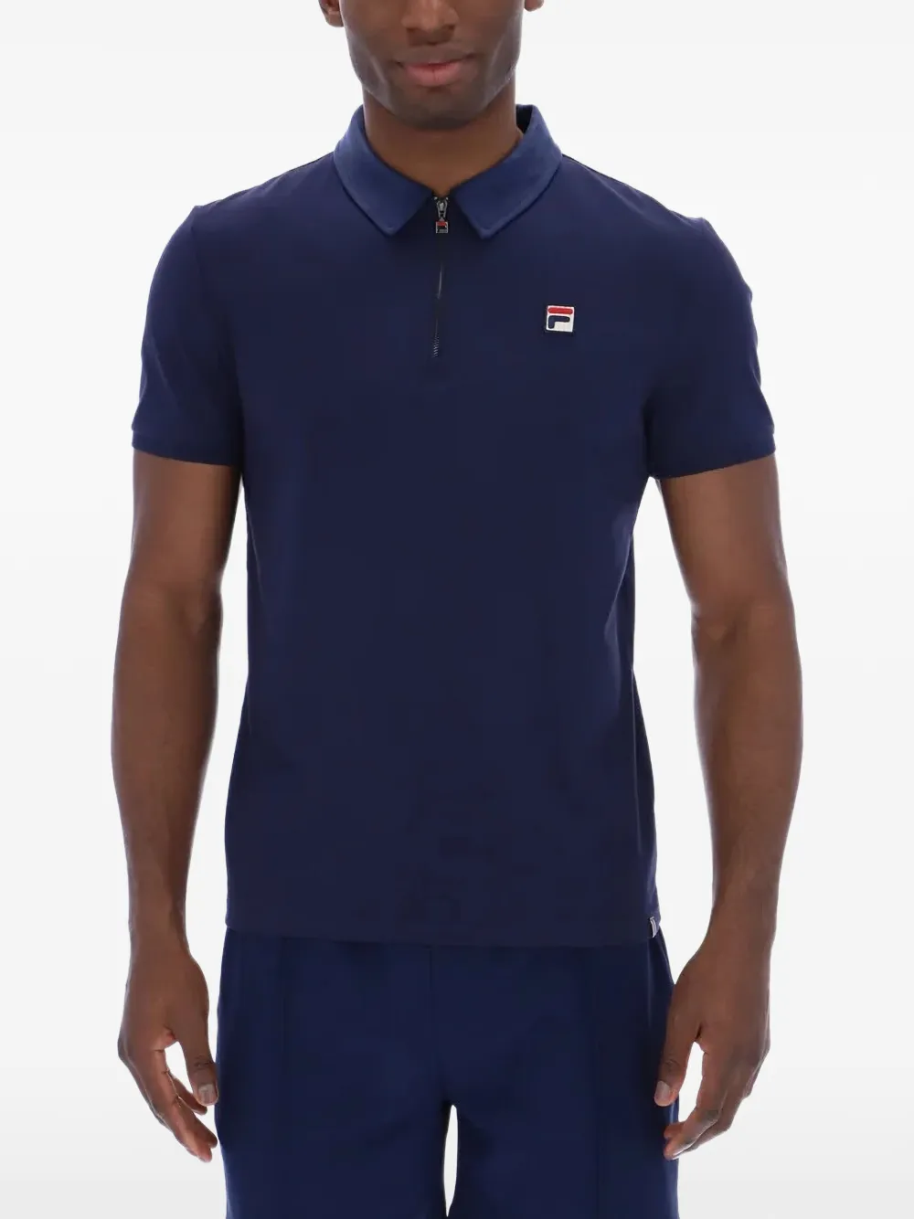 Fila Ettore poloshirt met logopatch en rits Blauw