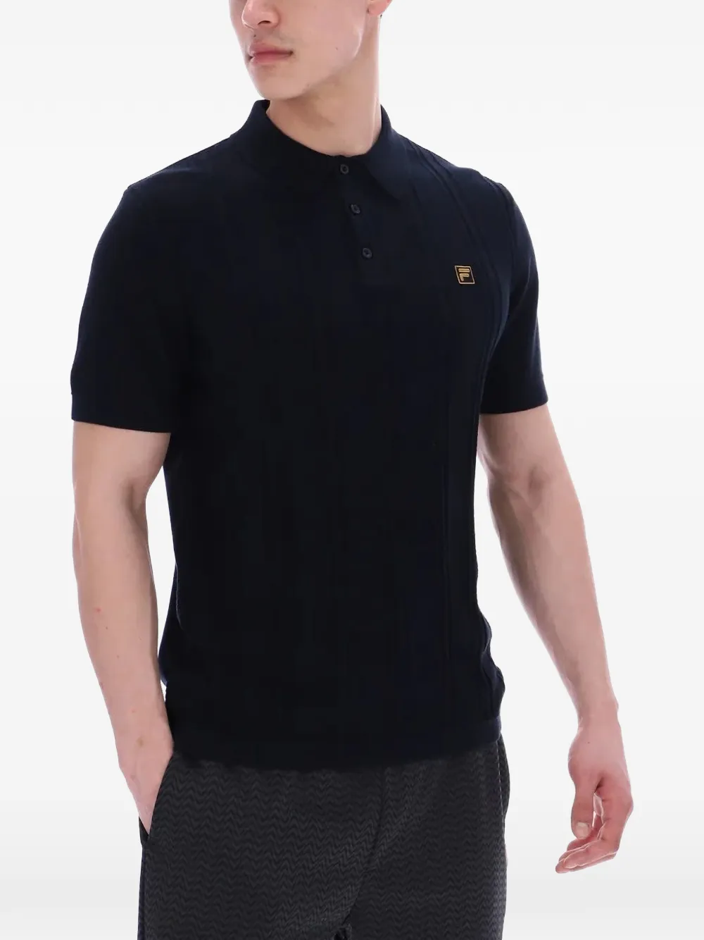 Fila Barns kabelgebreid poloshirt Zwart