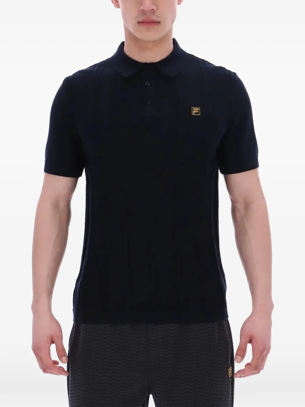 Fila Barns kabelgebreid poloshirt Zwart