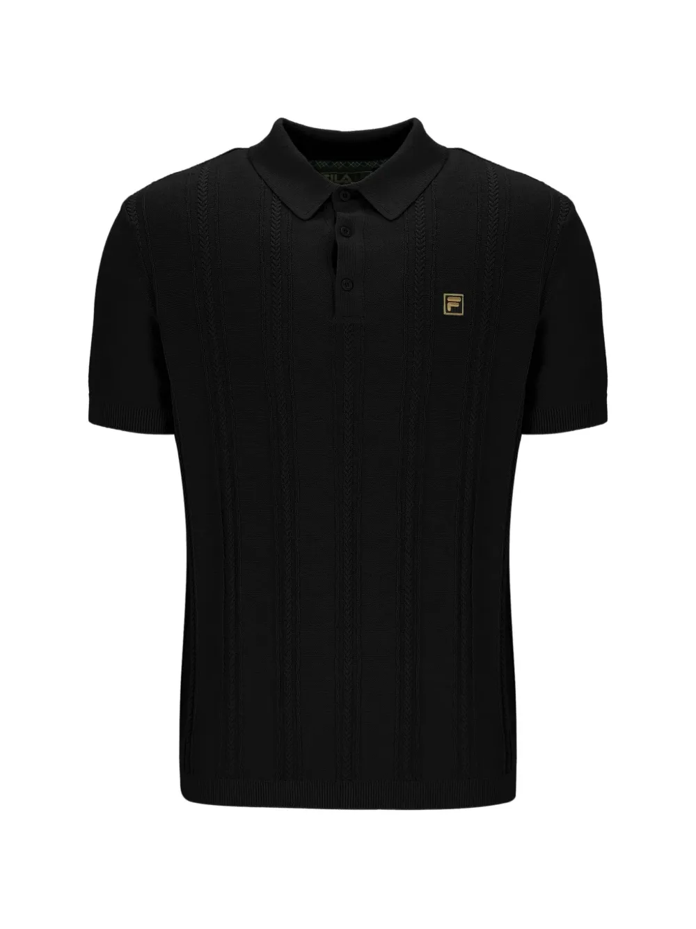 Fila Barns cable-knit polo shirt - Nero