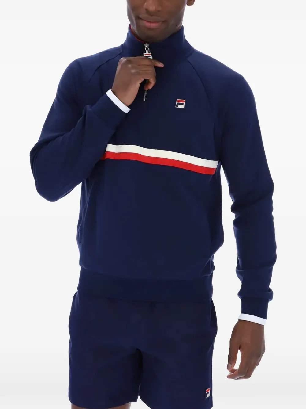  Fila Rolando Logo-patch Sweatshirt - Bleu 