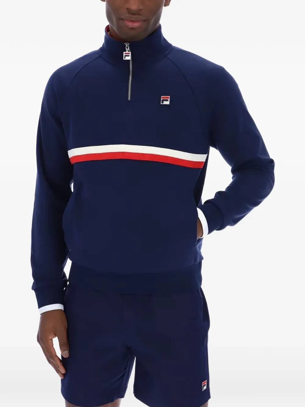  Fila Rolando Logo-patch Sweatshirt - Bleu 