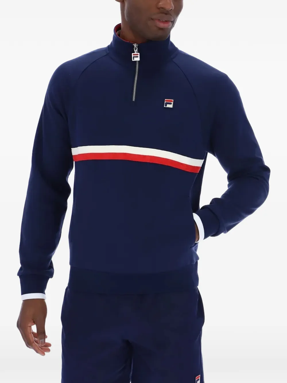 Fila Rolando sweater met logopatch Blauw