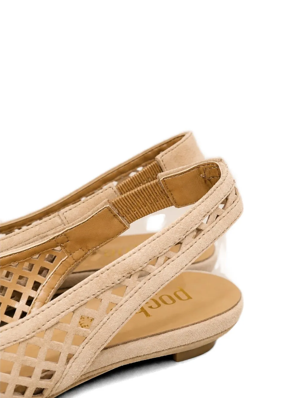 Poche Paris Slingback pumps met geperforeerde details Bruin
