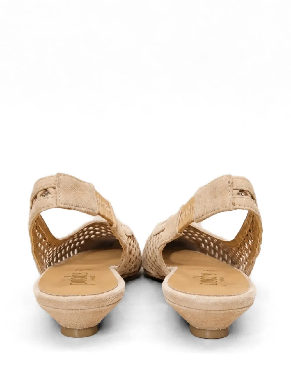 Poche Paris Slingback pumps met geperforeerde details Bruin