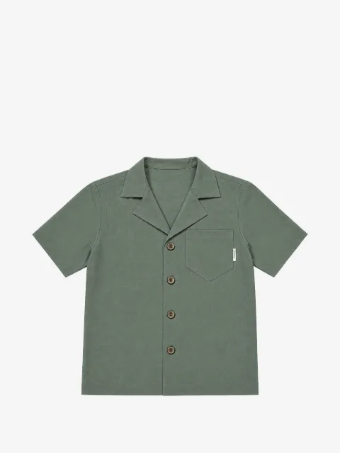 michael coal short-sleeved camp-collar shirt