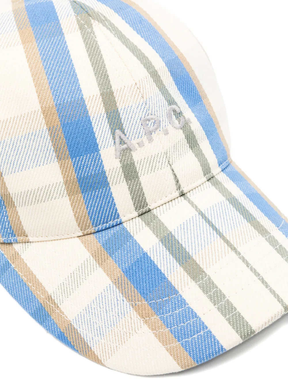  A.p.c. Gorra Bordada A Cuadros - Neutro 