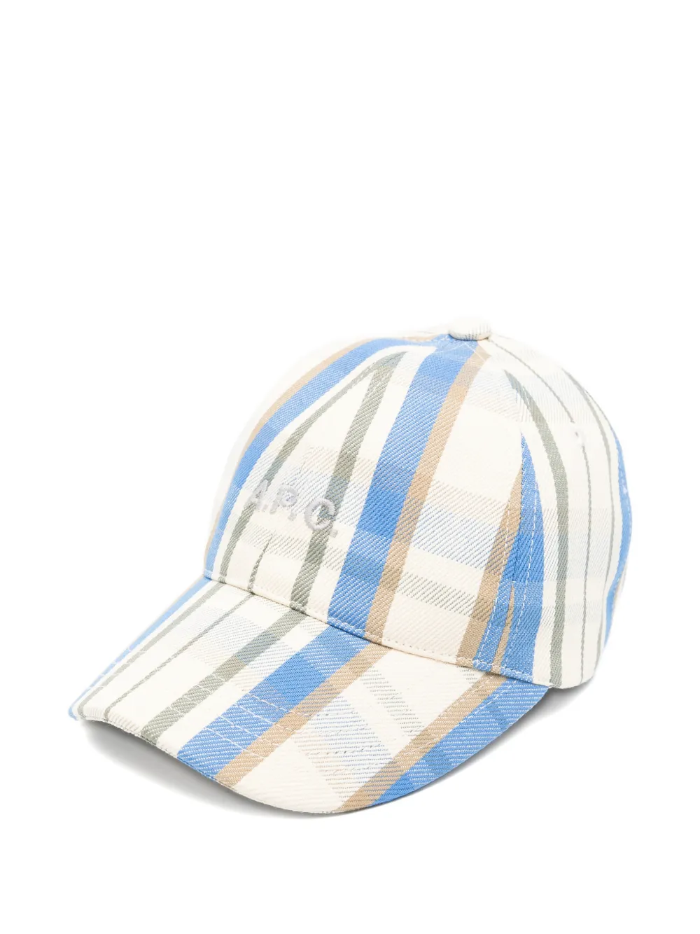 A.P.C. check-pattern logo-embroidered baseball cap - Toni neutri