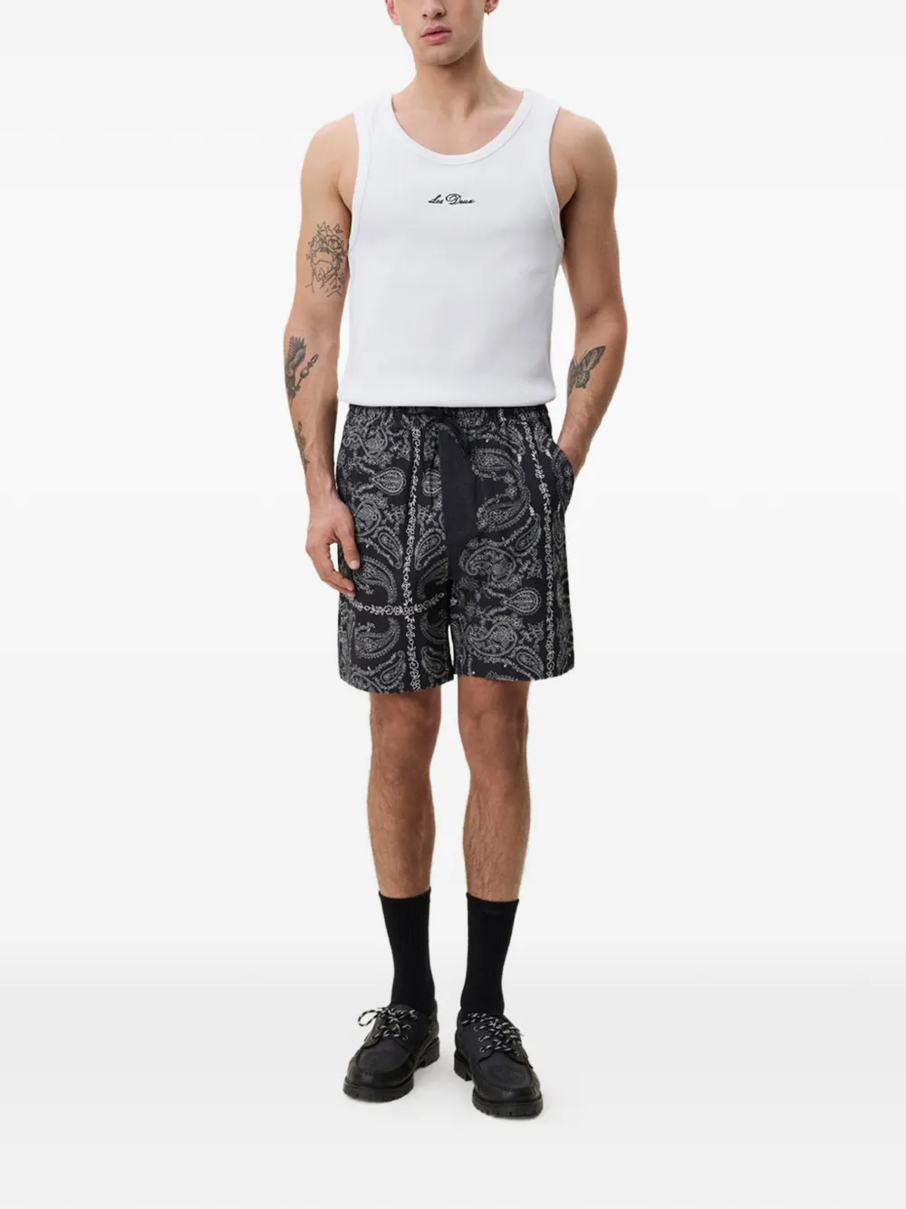 Les Deux Shorts met print Zwart