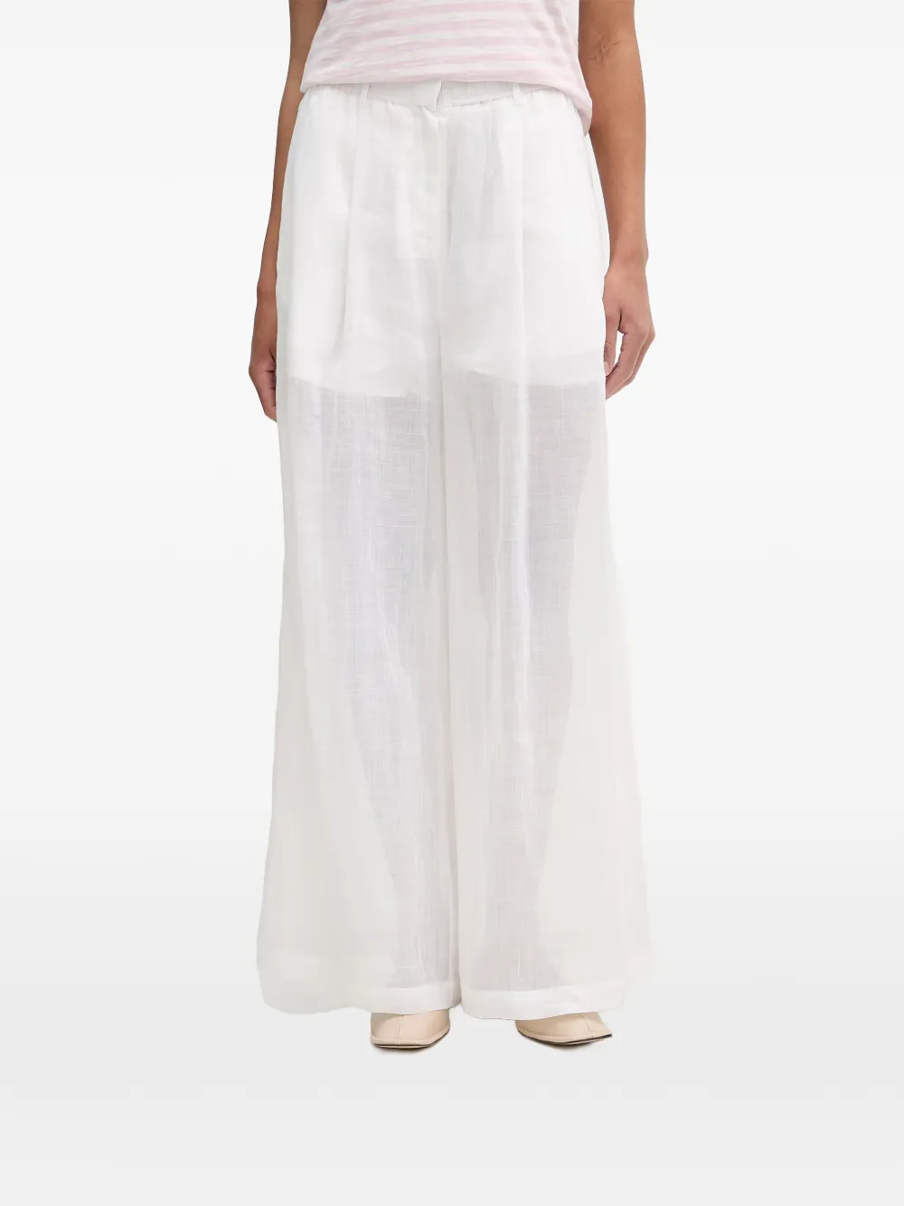 Isabelle Blanche sheer wide-leg trousers