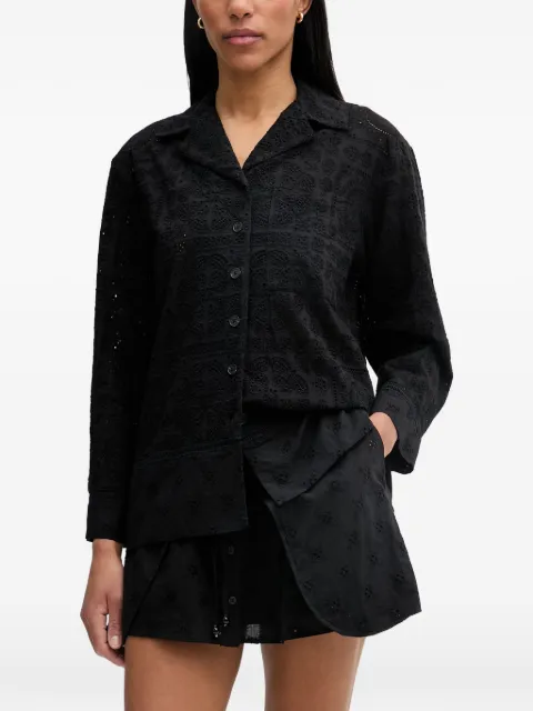 Isabelle Blanche broderie-anglaise long-sleeve shirt