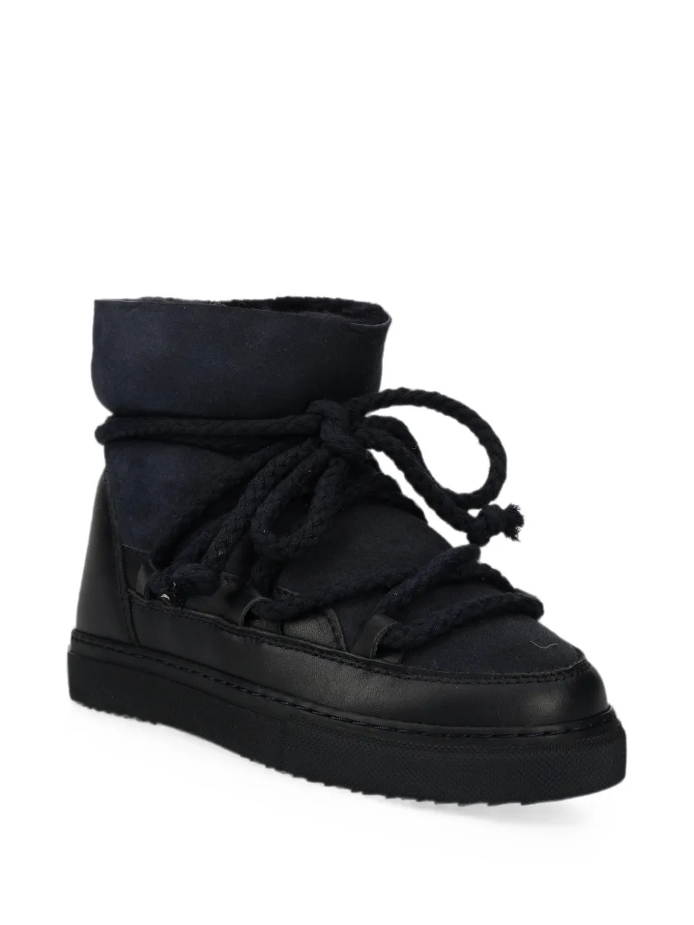Inuikii Leren enkellaarzen met veters Blauw