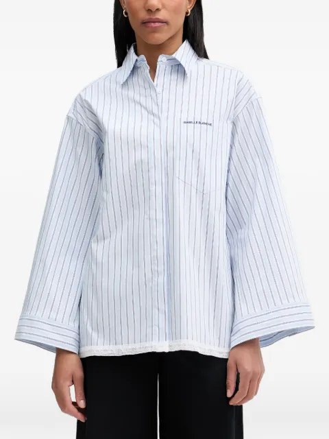 Isabelle Blanche lace-trim striped shirt