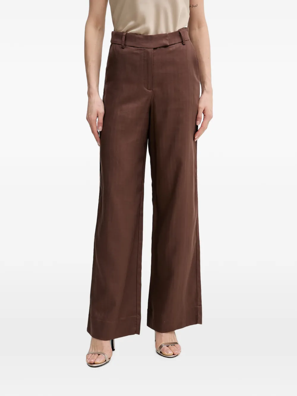Hoss Intropia Pepa herringbone-pattern palazzo trousers - Braun