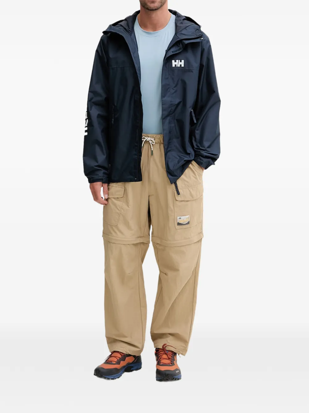 Helly Hansen logo-print hooded jacket Blauw