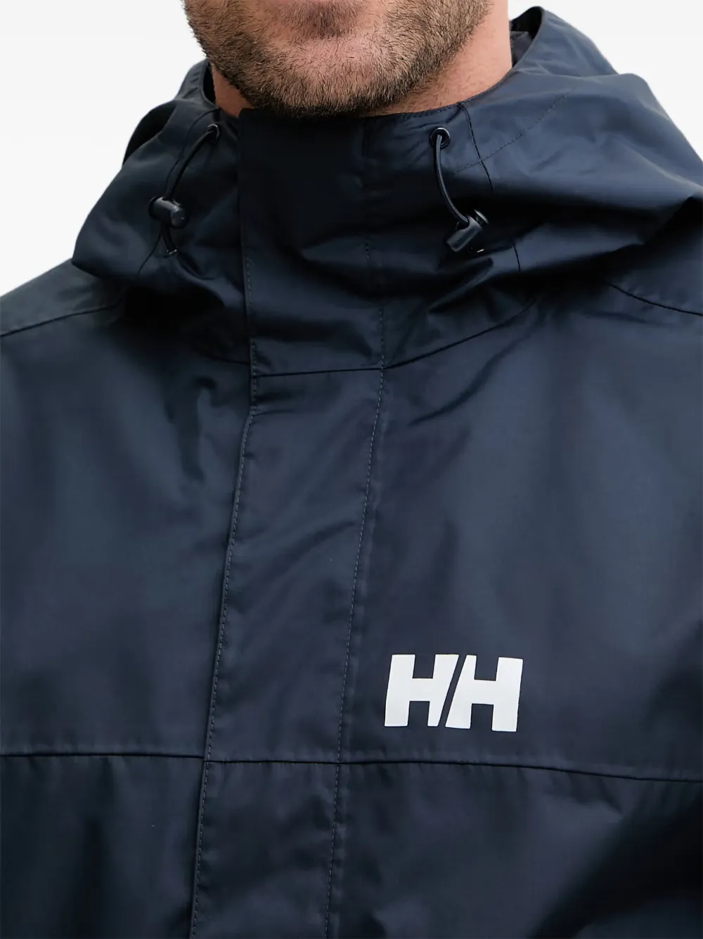 Helly Hansen logo-print hooded jacket Blauw