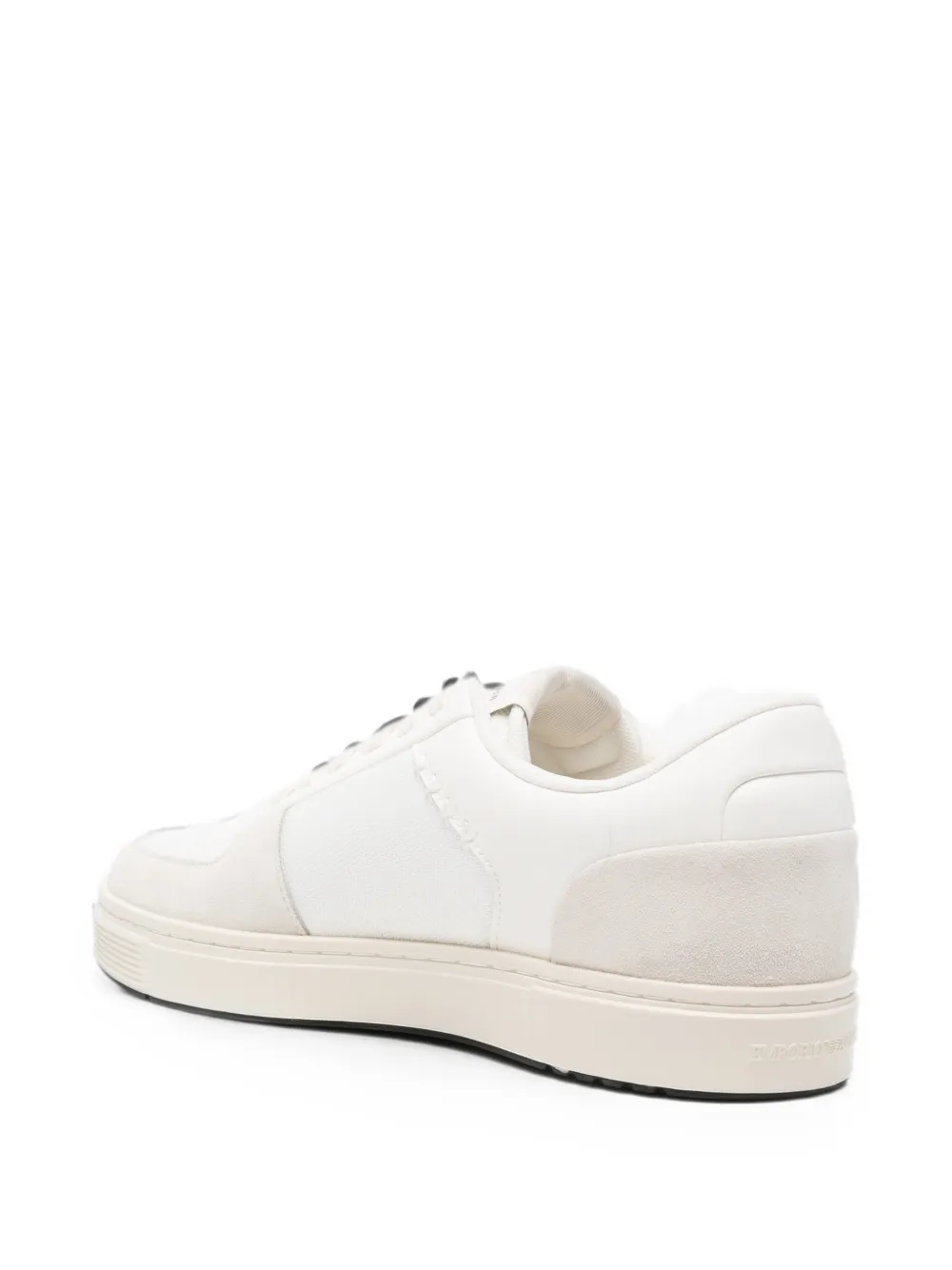 Emporio Armani Sneakers met ronde neus en vlakken Beige