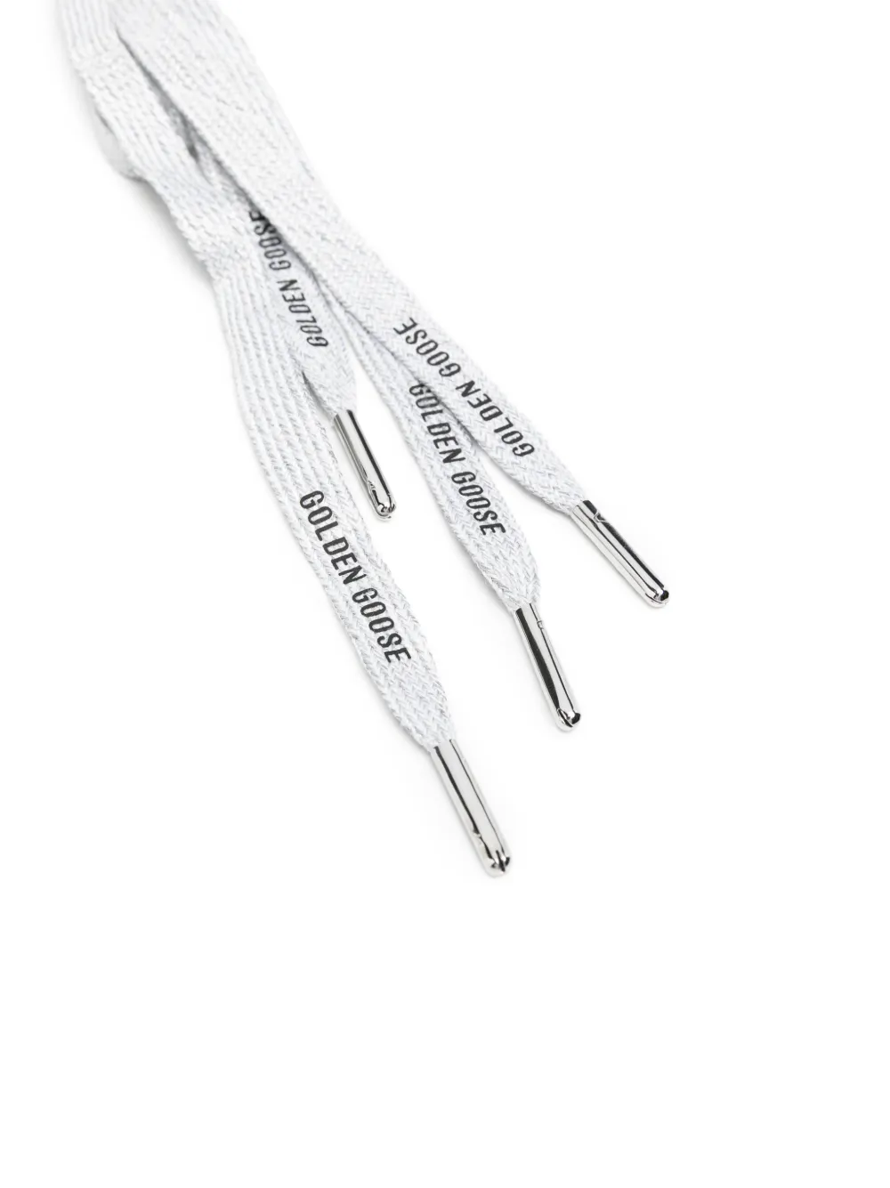 Golden Goose logo-print laces Zilver