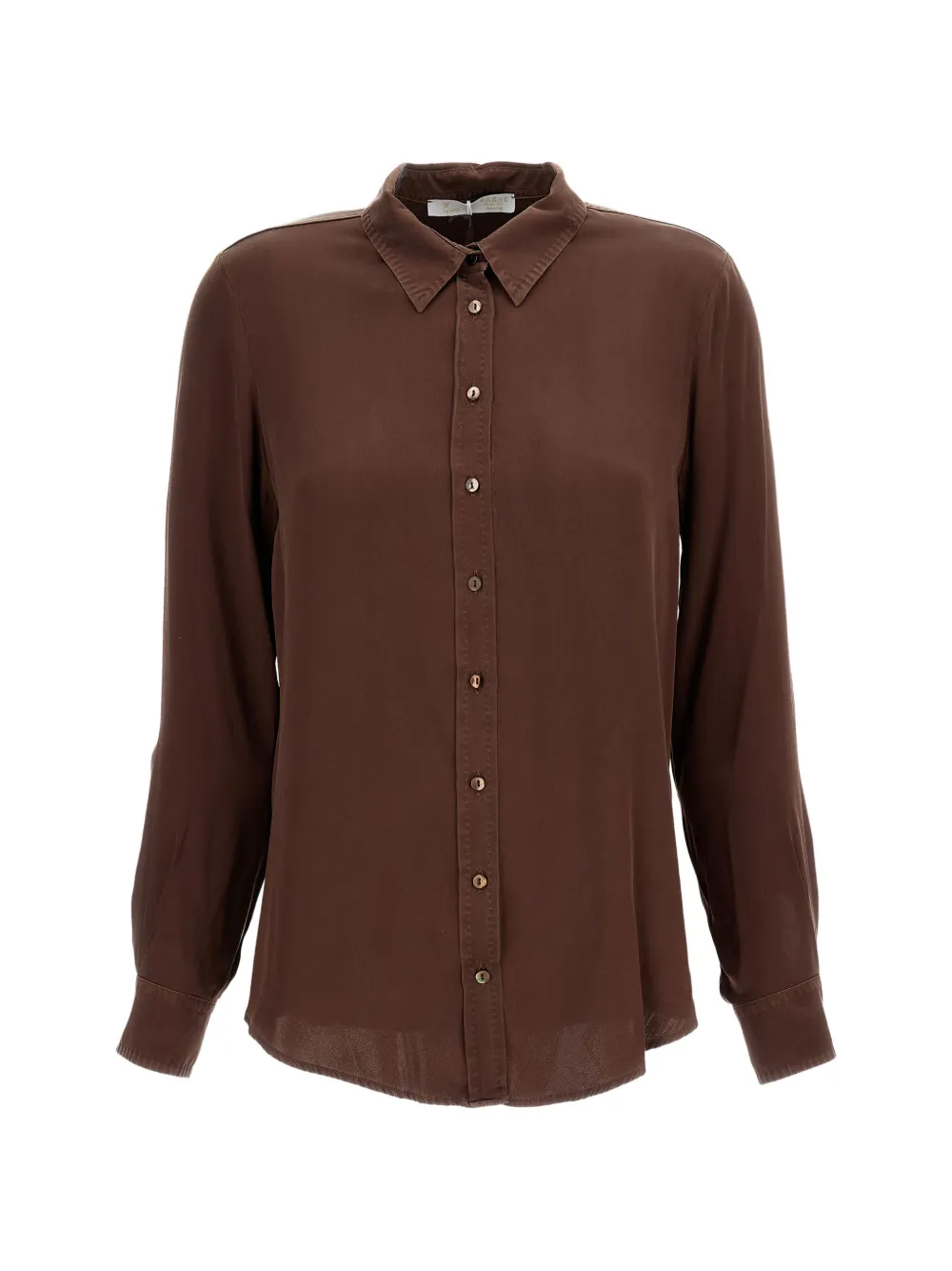 Q-WINS long-sleeve button-down shirt - Brown