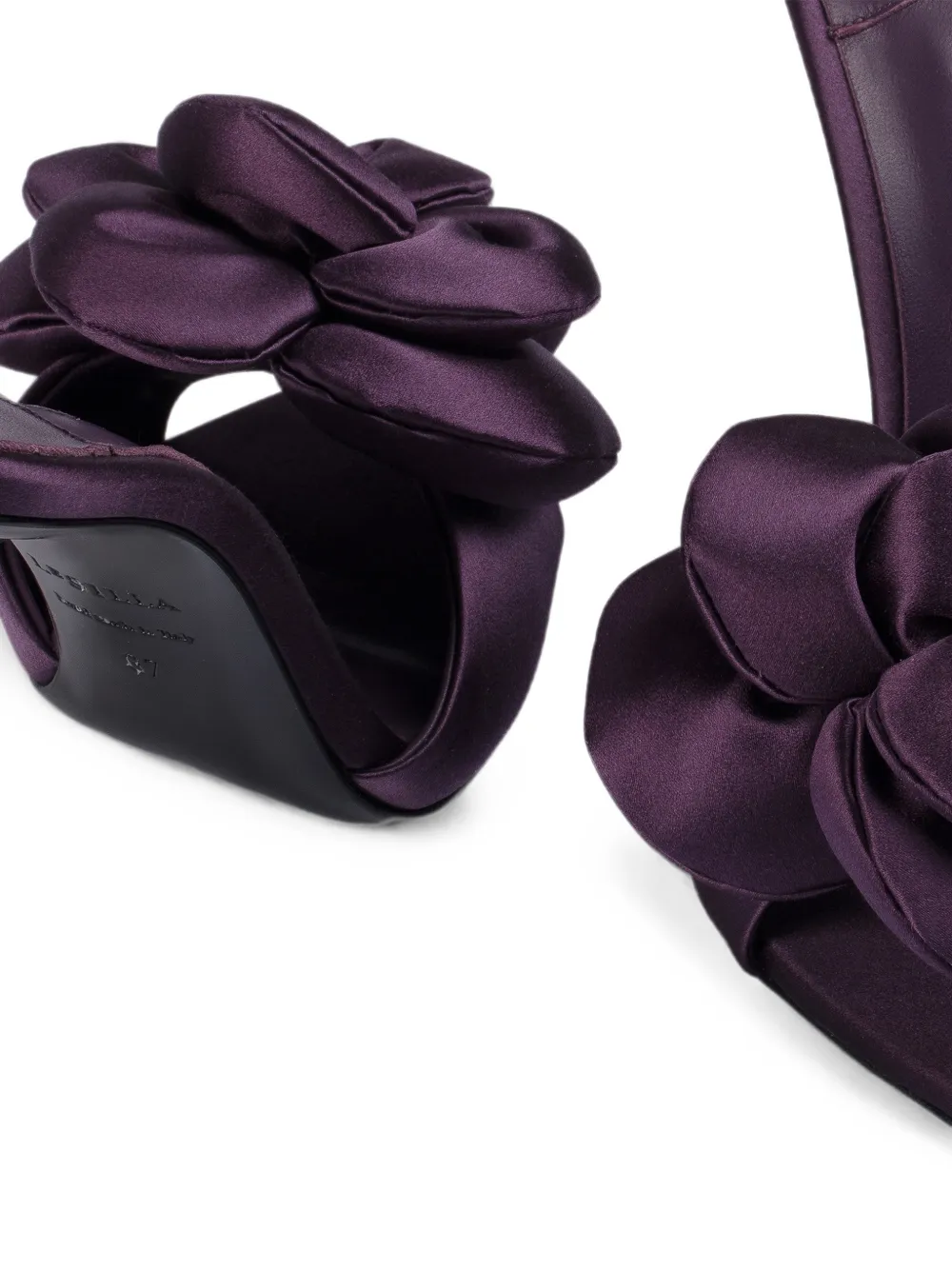 Le Silla Bella satijnen sandalen met roosdetail Paars