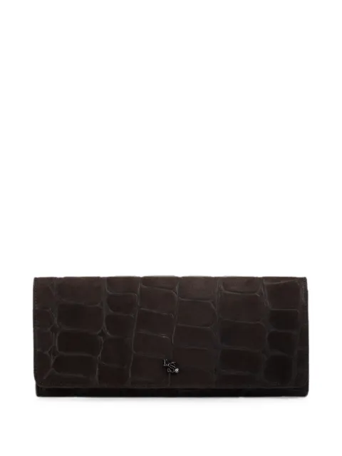 Le Silla bolsa de mano de gamuza con efecto de piel de cocodrilo