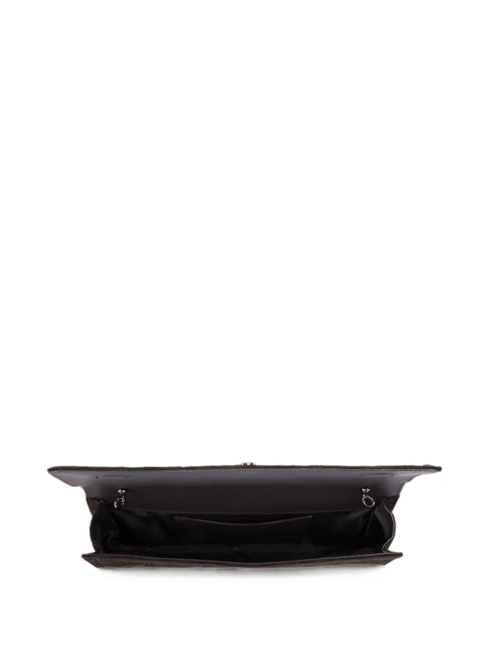 Le Silla Suède clutch met krokodillen-reliëf Bruin
