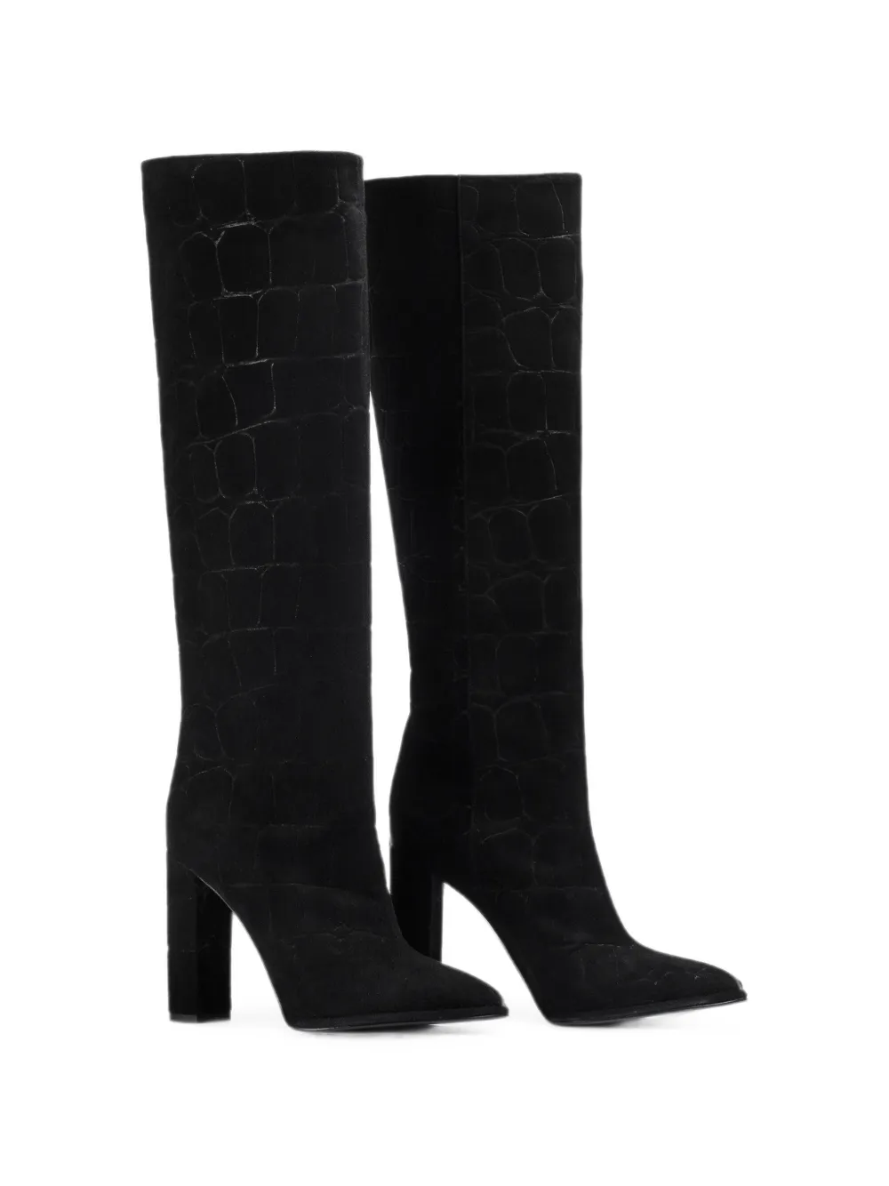 Le Silla Elsa croc-effect boots Zwart