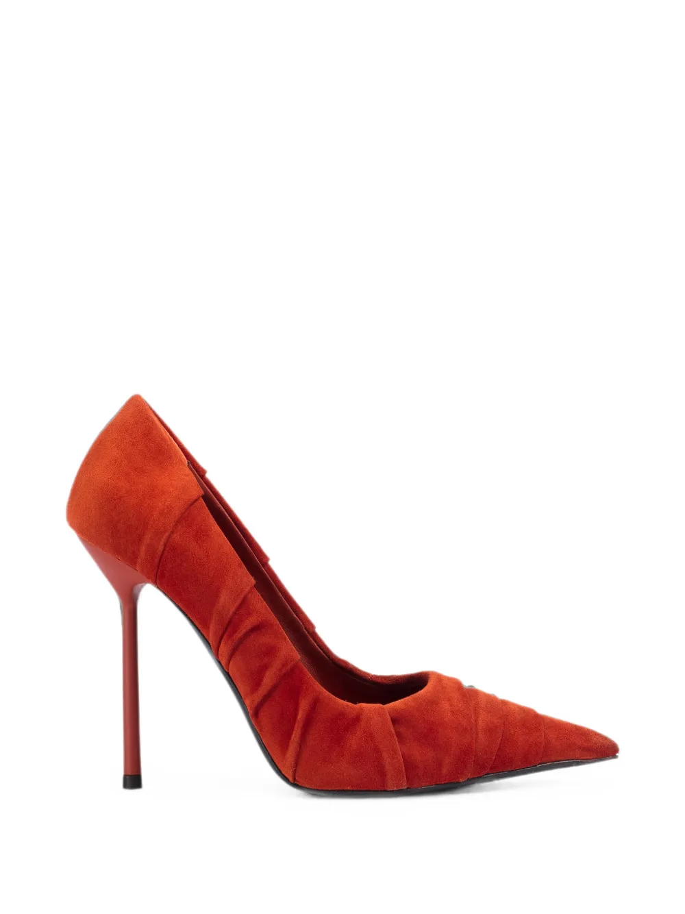 Le Silla Bella suède pumps met ruches Oranje