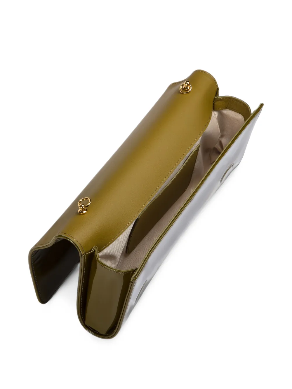 Le Silla patent leather clutch bag Groen