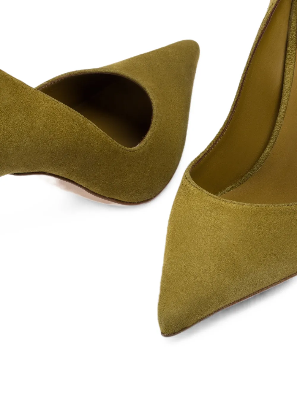Le Silla Bella pointed-toe leather pumps Groen