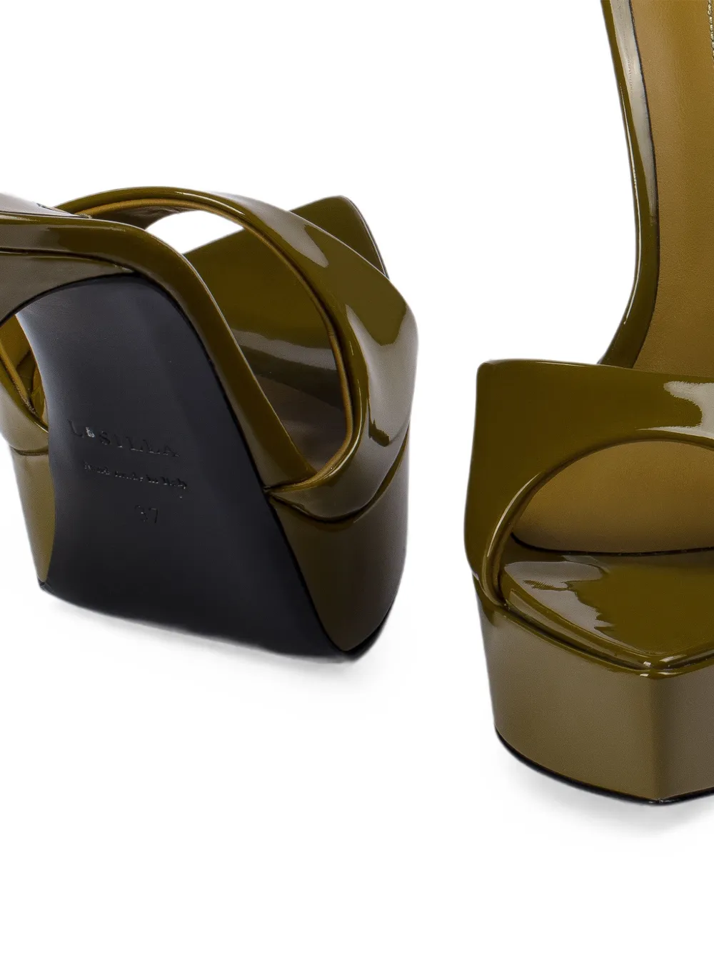 Le Silla Uma patent leather sandals Groen