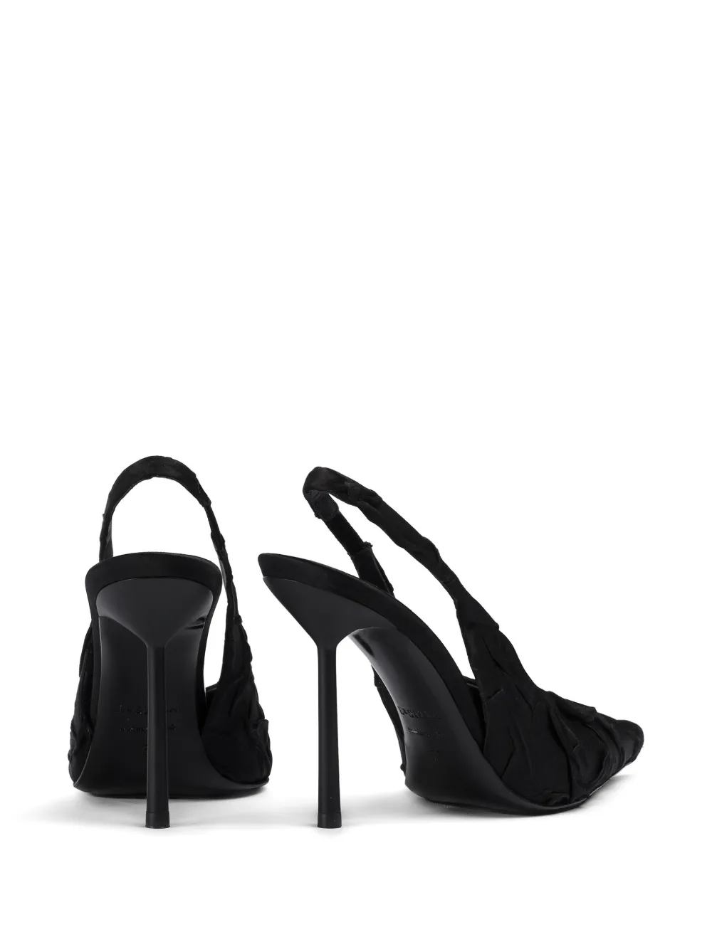 Le Silla Clivage satijnen pumps met ruches Zwart