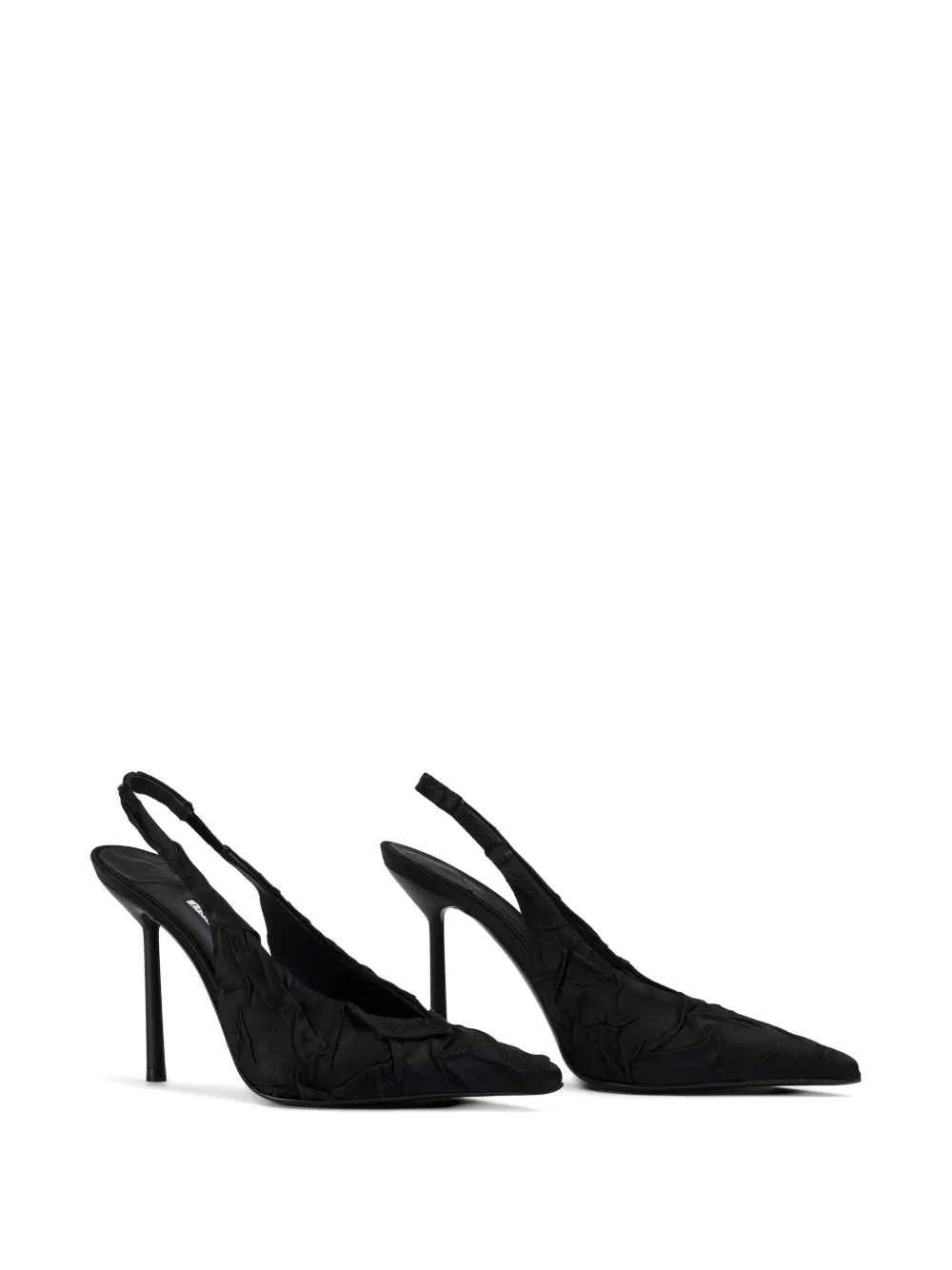 Le Silla Clivage satijnen pumps met ruches Zwart
