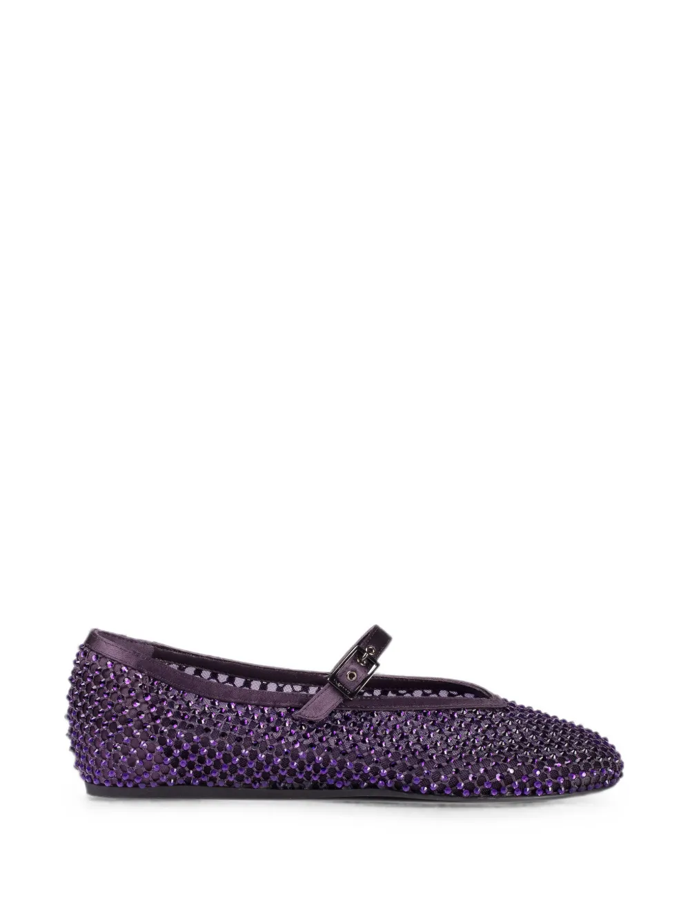 Le Silla Gilda crystal-embellished mesh ballet flats Paars