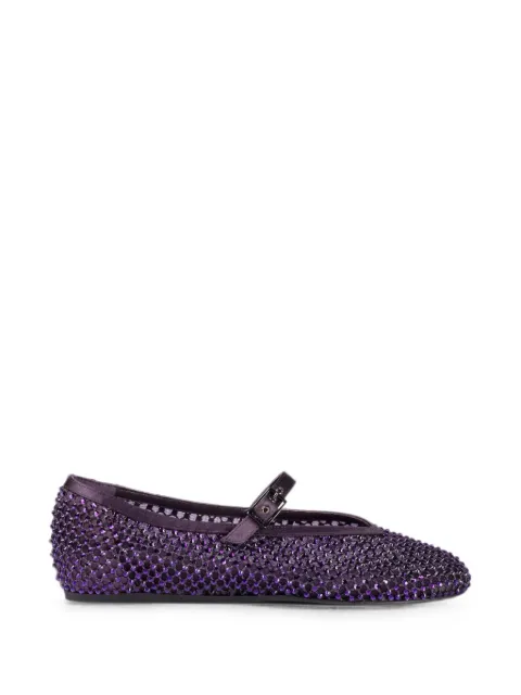 Le Silla Gilda crystal-embellished mesh ballet flats