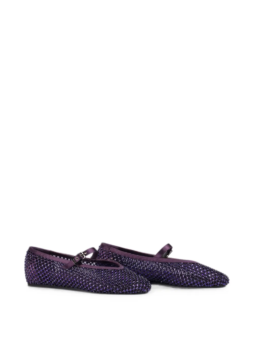 Le Silla Gilda crystal-embellished mesh ballet flats Paars
