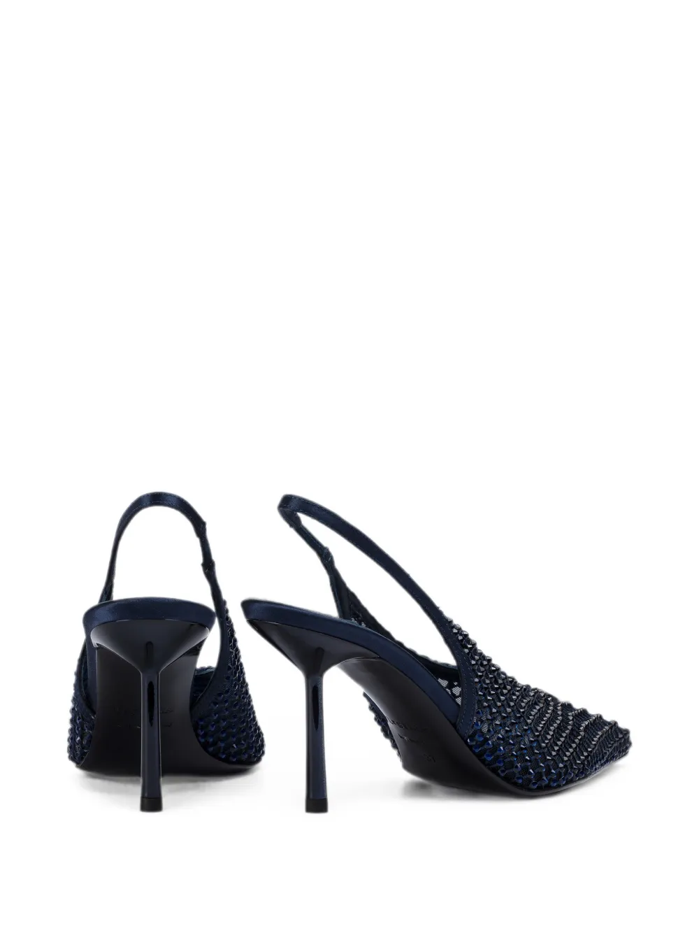 Le Silla Gilda crystal-embellished slingback pumps Blauw