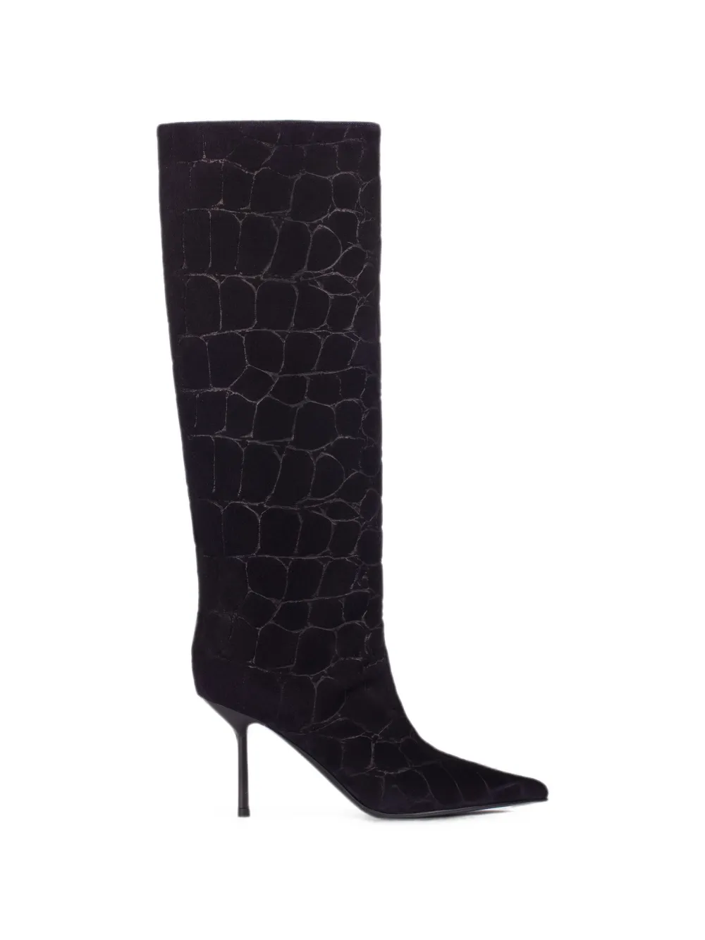 Le Silla Bella croc-effect knee-high boots Zwart