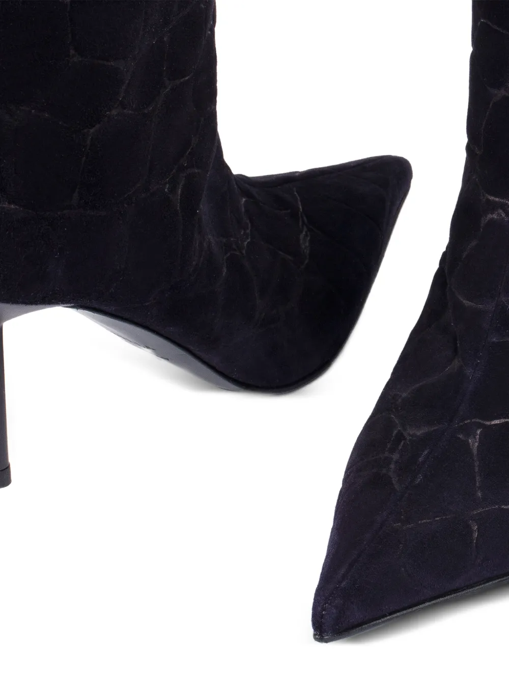 Le Silla Bella croc-effect knee-high boots Zwart