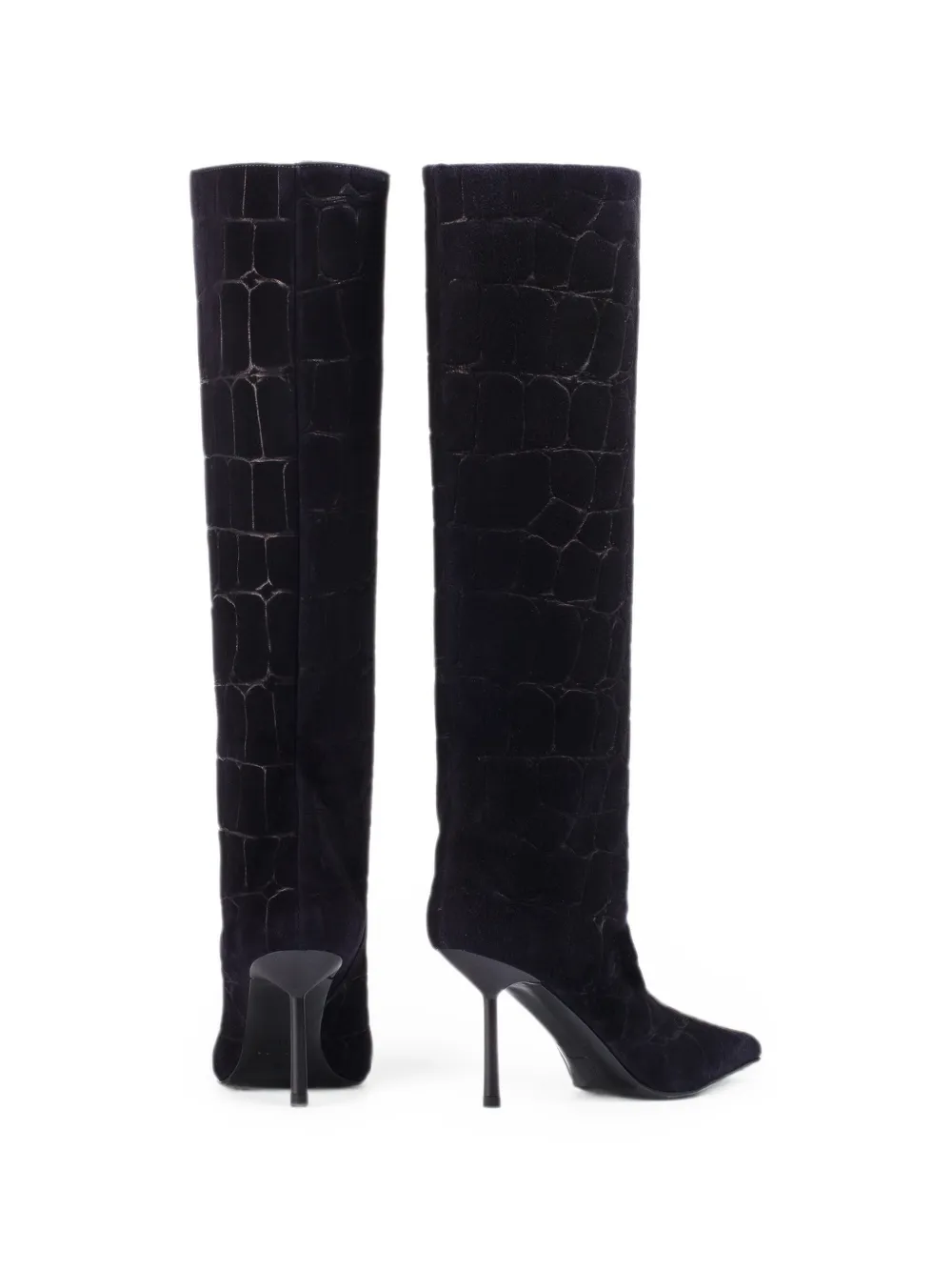 Le Silla Bella croc-effect knee-high boots Zwart