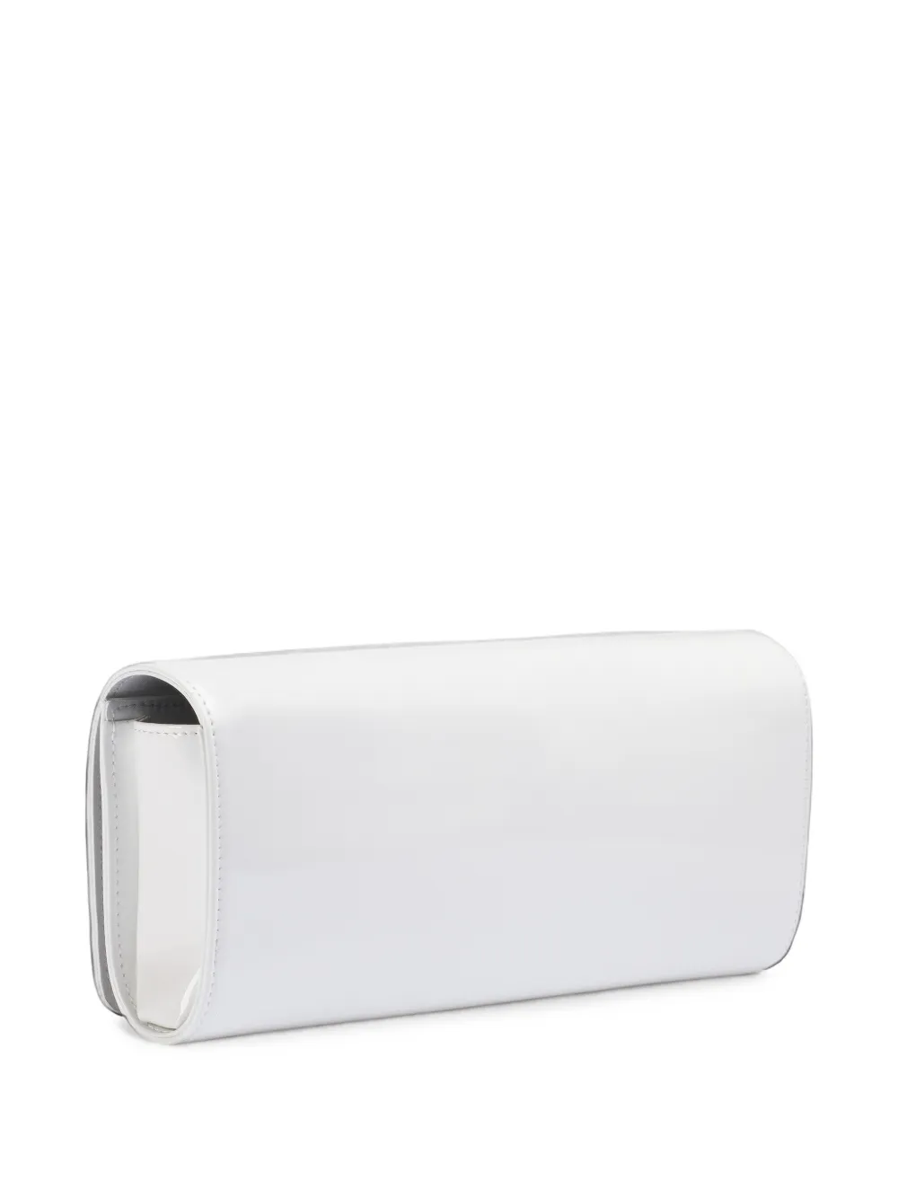 Le Silla patent-finish logo-plaque clutch bag Wit