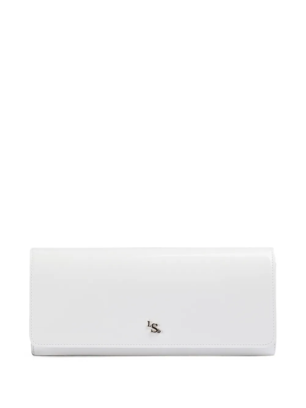 Le Silla patent-finish logo-plaque clutch bag - Bianco