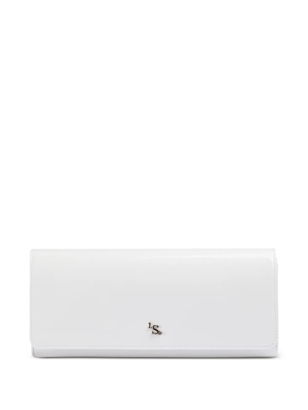 Le Silla patent-finish logo-plaque clutch bag