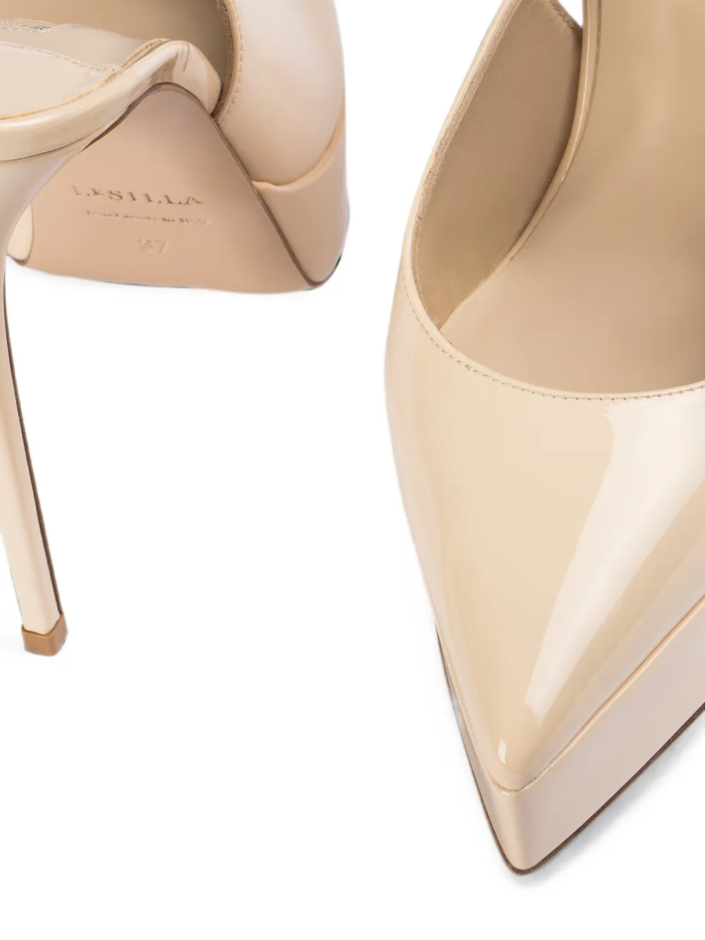 Le Silla Uma platform slingback pumps Beige