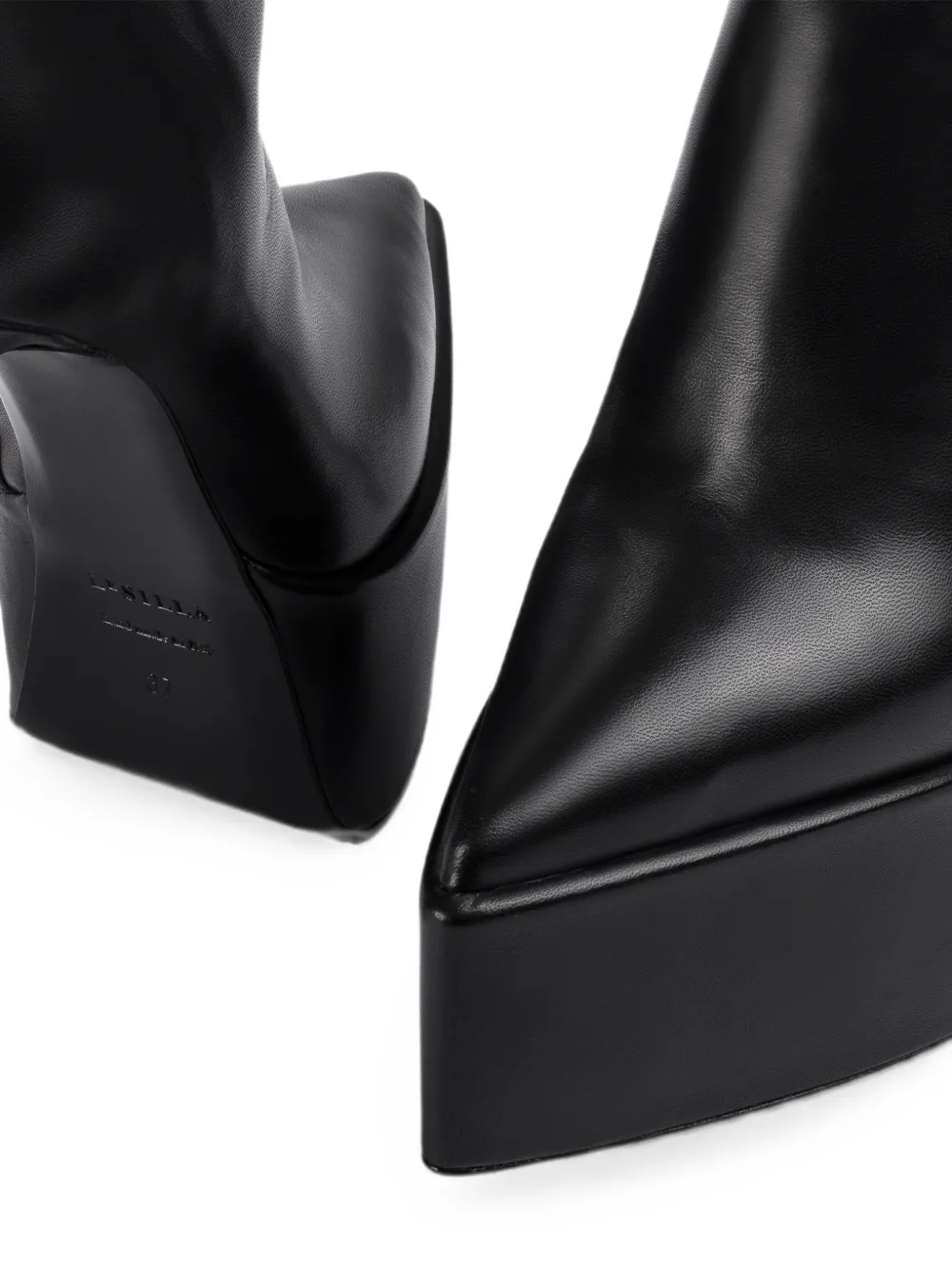 Le Silla Lily enkellaarzen met plateauzool Zwart