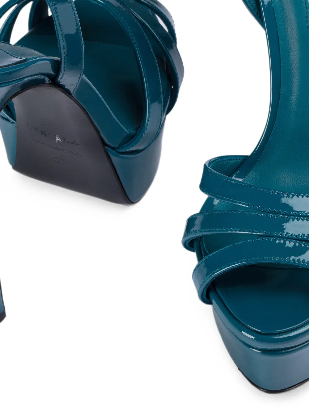 Le Silla Lola patent leather sandals Blauw