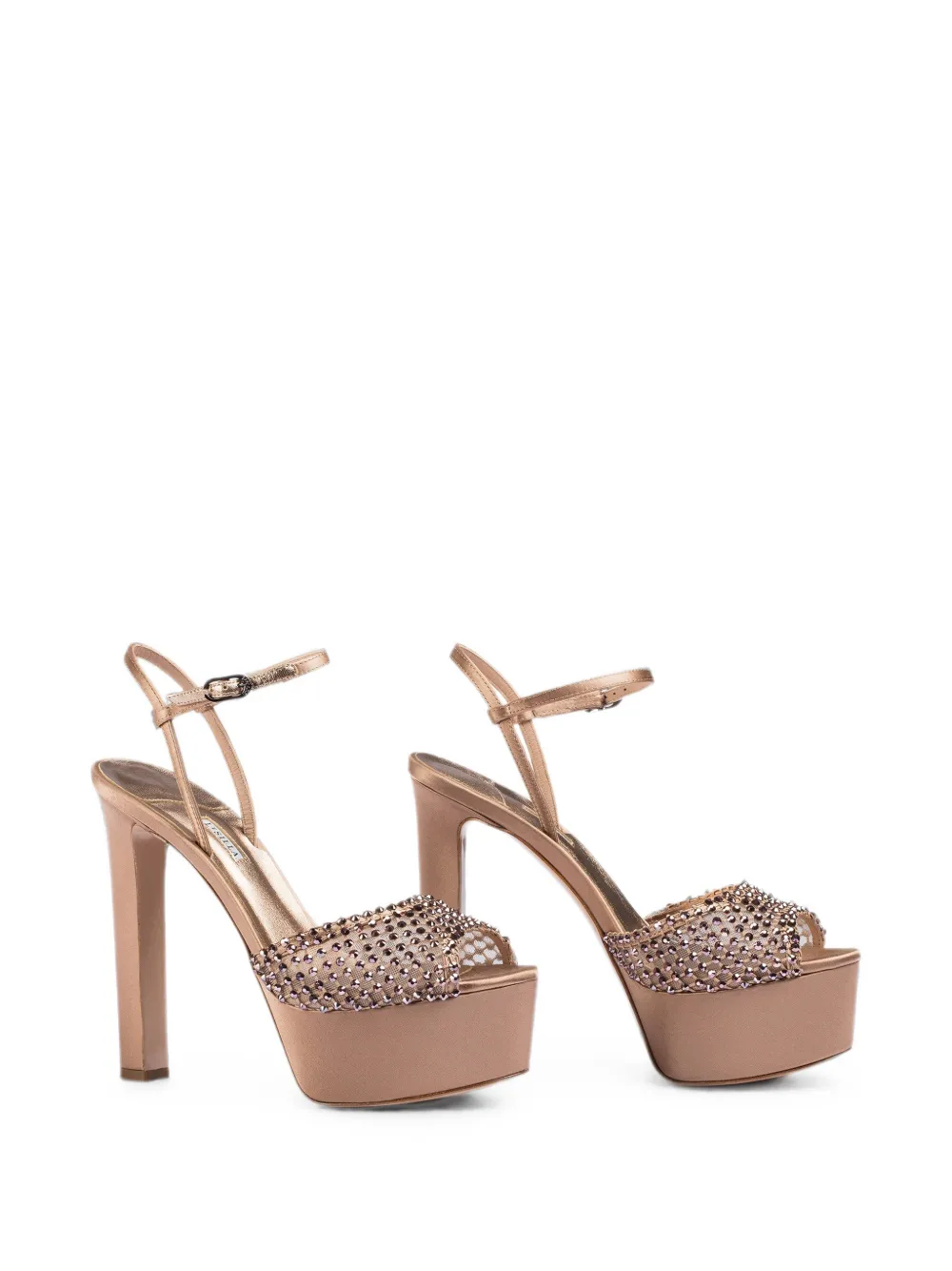 Le Silla Gilda crystal-embellished platform sandals Beige